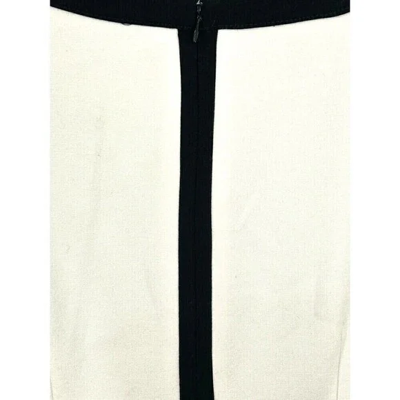 Laundry by Shelli Segal Sz 6 Black White Colorblock Lace Sheath Career Dress N4 - Picture 7 of 12